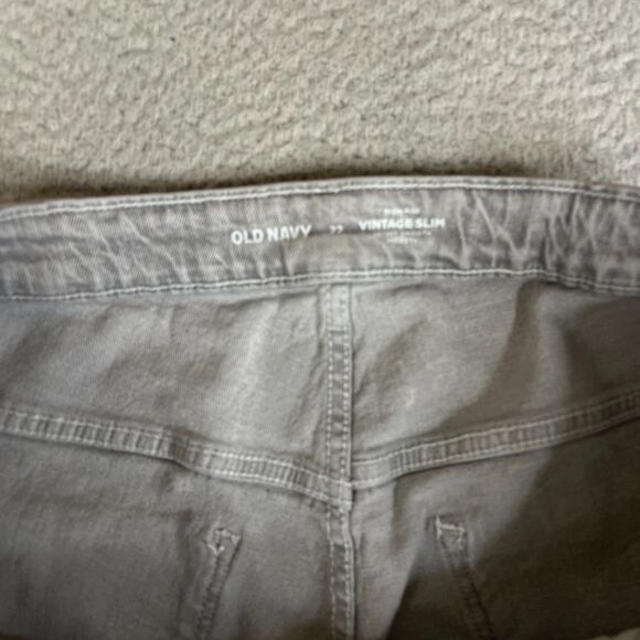 Old Navy Vintage Slim Jeans Womens 22 Grey High Rise Straight  Denim Zip Fly NEW - Picture 4 of 12